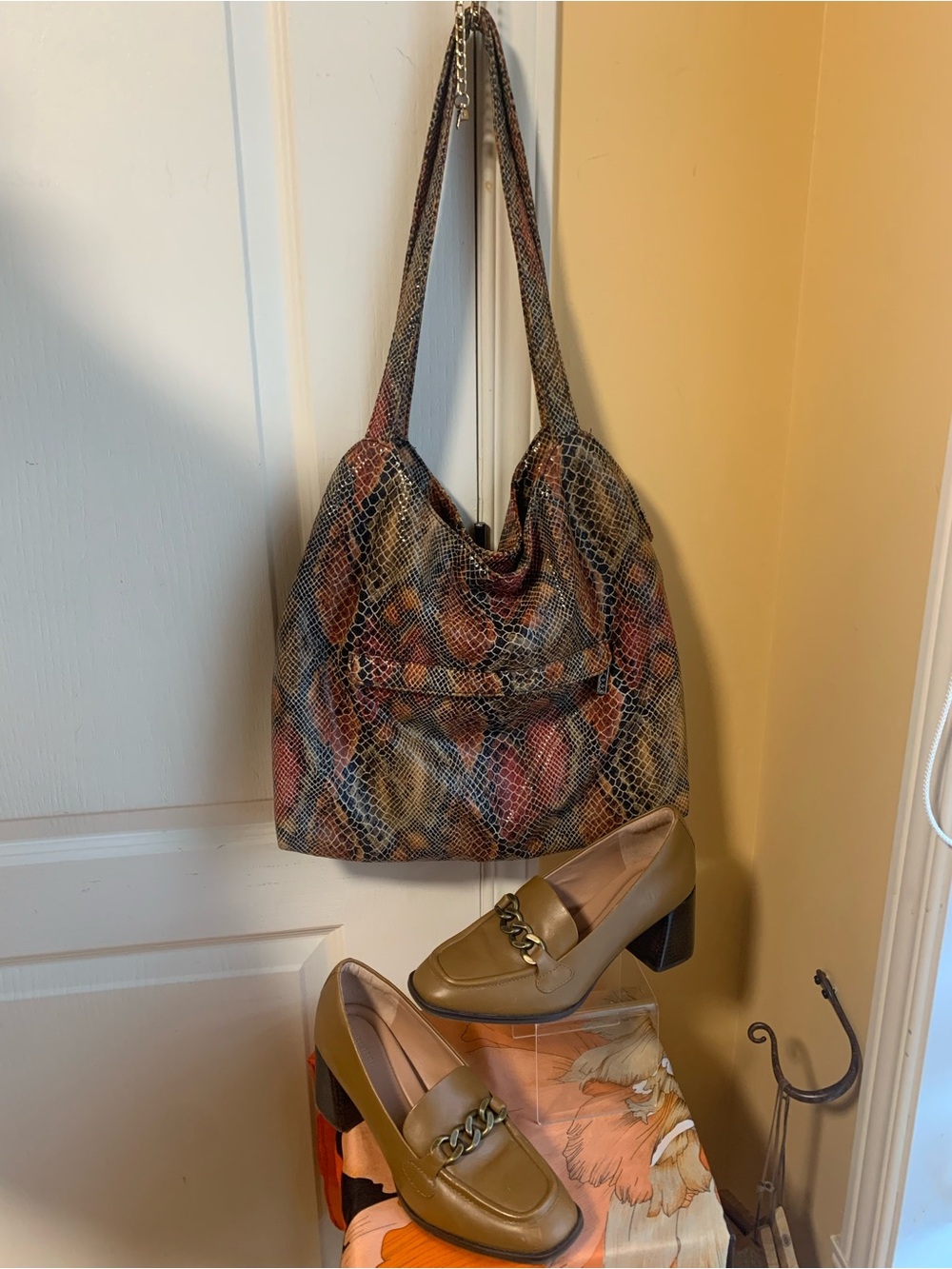 Maxx New York Multicolor Snake-Print Hobo Bag